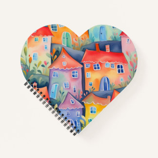 Carnet Maisons pastel dans des couleurs douces, couleur p