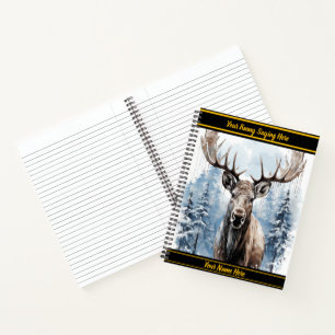 Carnet Majestueux orignal debout fièrement dans une forêt