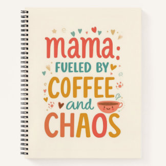 Carnet Mama Fueled By Coffee And Chaos Funny Mom List