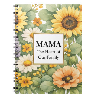 Carnet MAMA Tournesol Lavande Cadre Doré Classique