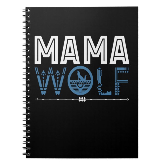 Carnet Mama Wolf Amérindienne mère de l'art (Devant)