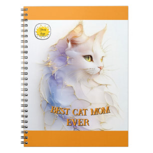 Carnet Maman amoureuse de chats Photo orange