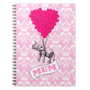 Carnet Maman avec un éléphant rose