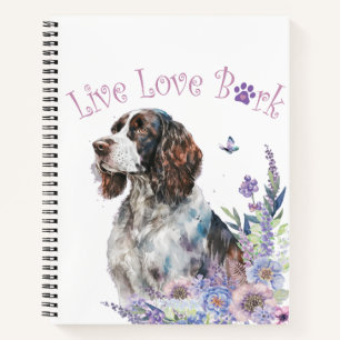 Carnet Maman de Springer Spaniel Floral