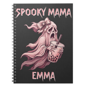 Carnet Maman effrayante personnalisée Coquette Boba Rose