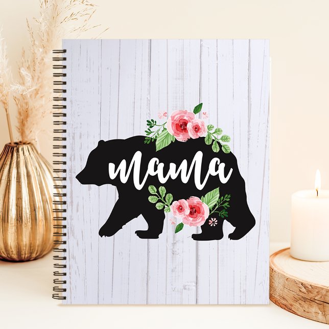 Carnet Maman Ourse Floral Rustique  (Créateur téléchargé)