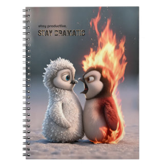 Carnet Manchot drôle de feu et de glace