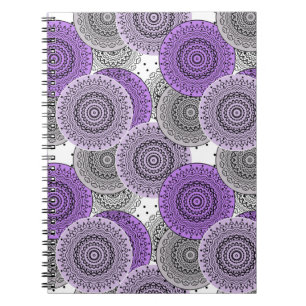 Carnet mandala arabe motif rose violet à l'orientale