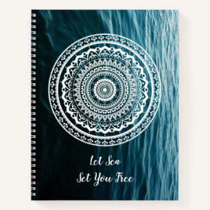 Carnet Mandala Blanc Laissez la mer vous libérer