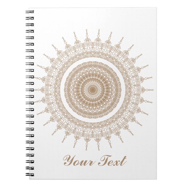 Carnet Mandala Bohemian White Boho personnalisé (Devant)