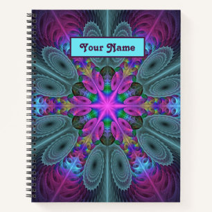 Carnet Mandala Colorful Fractal Art Kaleidoscope Nom prop