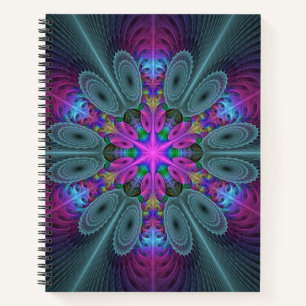 Carnet Mandala Colorful Striant Fractal Art Kaleidoscope