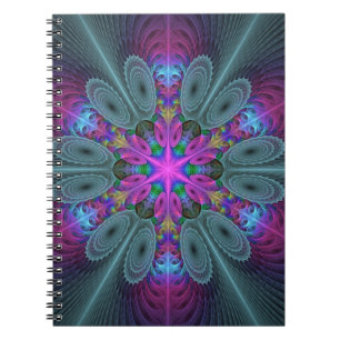 Carnet Mandala Colorful Striant Fractal Art Kaleidoscope