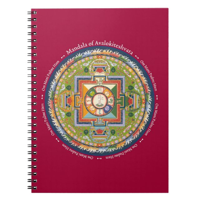 CARNET - mandala de Chenrezig avec l'incantation (Devant)
