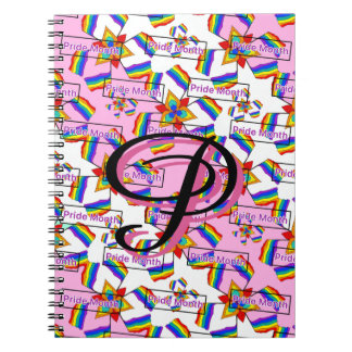 Carnet Mandala de la fierté à monogramme arc-en-ciel - Gé