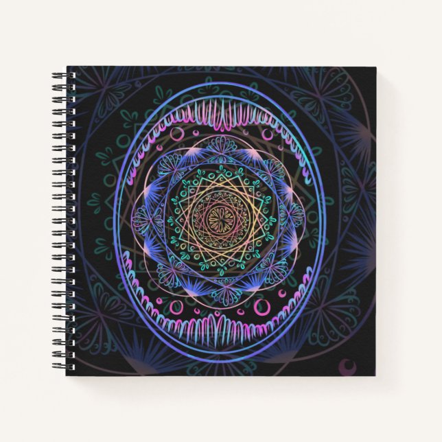 Carnet Mandala en fleur galactique (Devant)