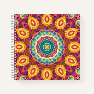 Carnet Mandala floral abstrait coloré brillant