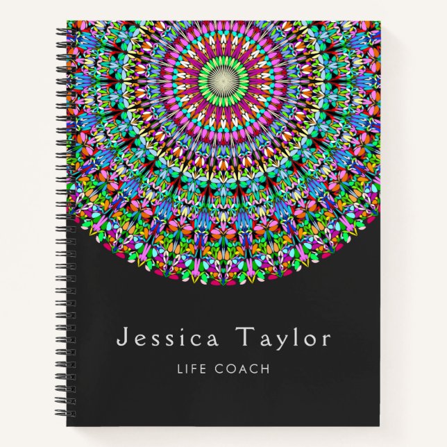 Carnet Mandala floral coloré (Devant)