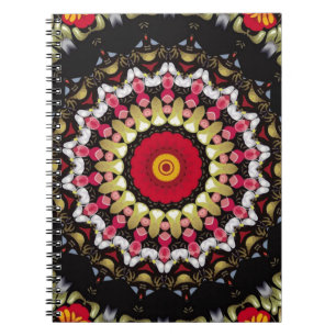 Carnet Mandala magique noir et rouge