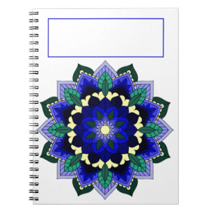 Carnet Mandala Motif 02 en bleu foncé