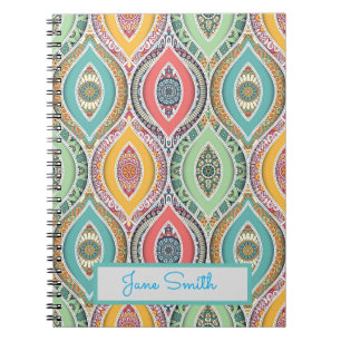 Carnet Mandala motif nom marocain coloré