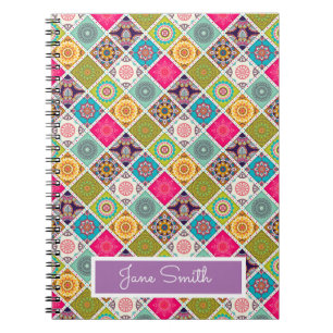 Carnet Mandala motif nom marocain coloré