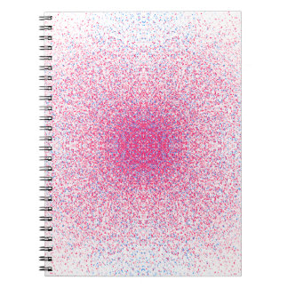 Carnet Mandala symétrique rose et bleu à grain fin