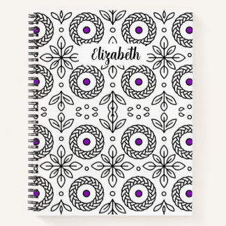 Carnet Mandala tressé et Leaf Motif