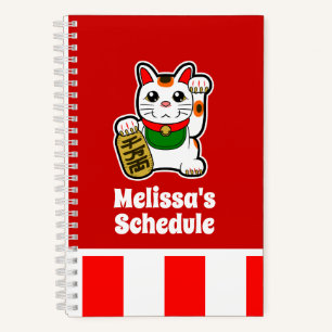 Carnet Maneki Neko - Chat japonais chanceux