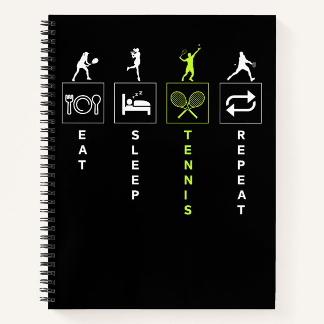 Carnet Manger Dormir Tennis Répéter (Devant)