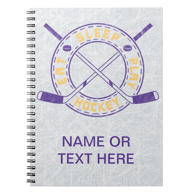 Carnet Mangez le sommeil Jouer Hockey (Devant)