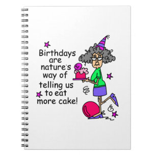 Carnet Mangez plus de gâteau Humour d'anniversaire