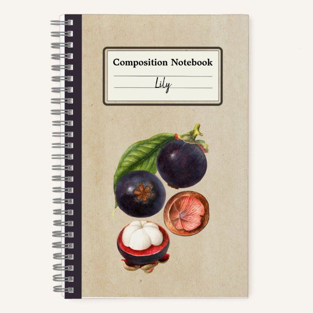Carnet Mangosteens vintages Composition personnalisée (Recto)