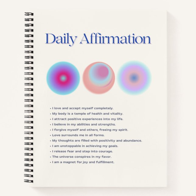 Carnet manifestation d'affirmations quotidiennes (Devant)