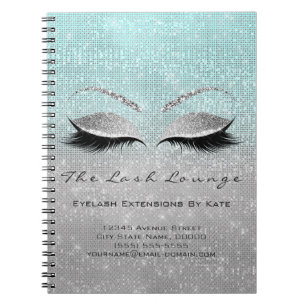 Carnet Maquillage Artiste Beauté Salon Bleu Aqua Gris Arg
