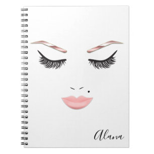 Carnet Maquillage or rose visage sourcils lèvres glam bea