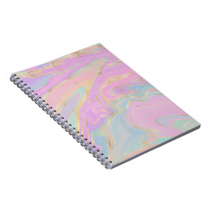Carnet Marbre arc-en-ciel en or rose