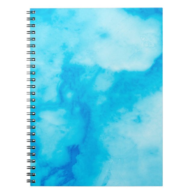 Carnet Marbre blanc bleu texture avec motif naturel (Devant)