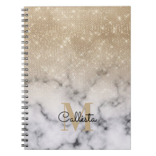 Carnet Marbre blanc de Parties scintillant or glamour Omb