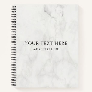 Carnet Marbre blanc Texte personnalisé Ajouter un Modèle 
