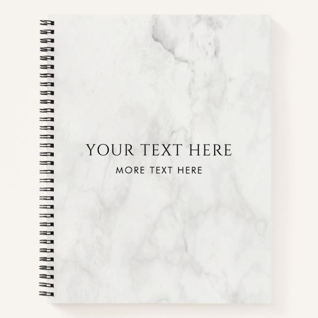 Carnet Marbre blanc Texte personnalisé Ajouter un Modèle  (Devant)