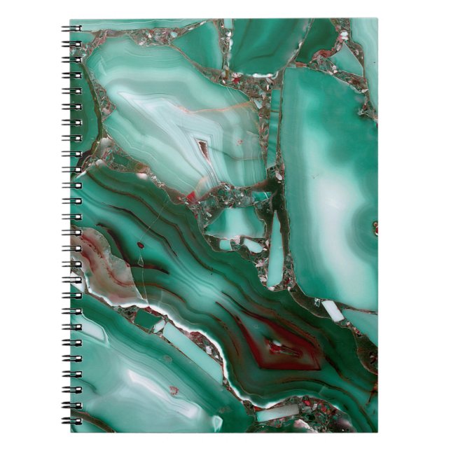 Carnet Marbre de luxe Malachite Gemstone Agate (Devant)