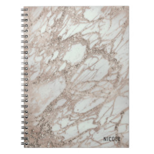 Carnet Marbre Glam Rose Rose Pink Or Argent Style Designe