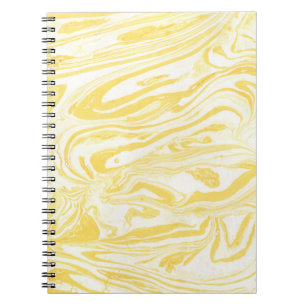 Carnet Marbre jaune élégant : Texture dessinée à la main
