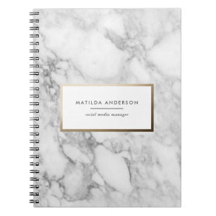 Carnet Marbre minimal moderne et géométrique doré