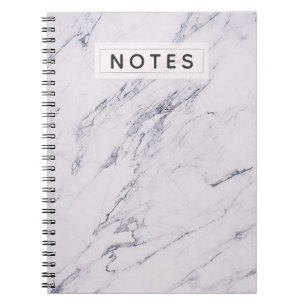 Carnet Marbre Moderne Gris Blanc Élégant Chic Personnalis