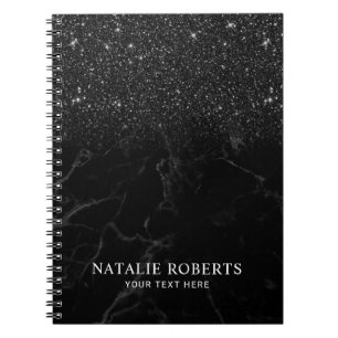 Carnet Marbre moderne Parties scintillant noire tendance