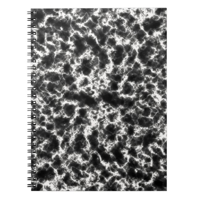 Carnet Marbre noir blanc élégant (Devant)