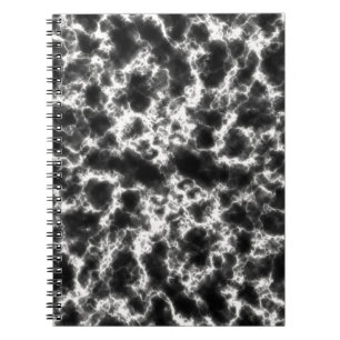 Carnet Marbre Noir Et Blanc Or