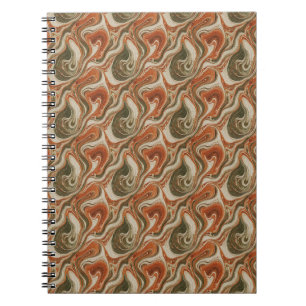 Carnet Marbre Vert Tanné Orange